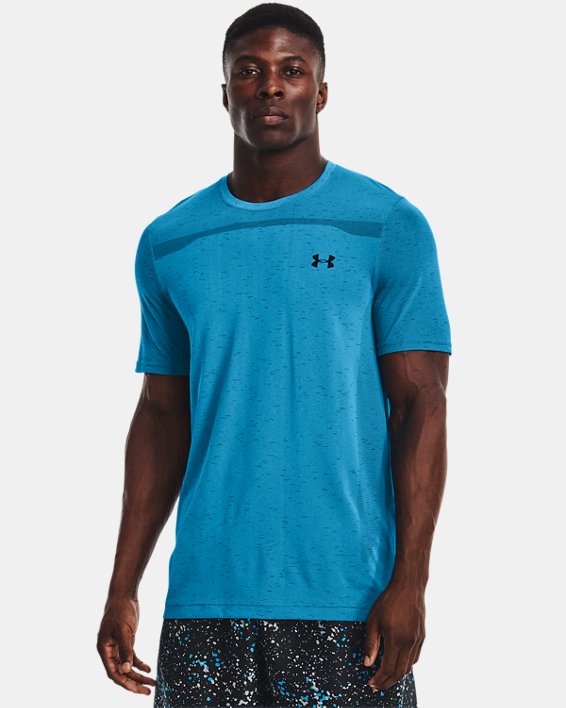 Men's UA Seamless Short Sleeve, Blue, pdpMainDesktop image number 0